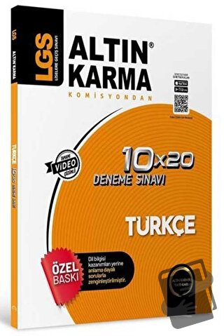 Altınkarma LGS 8. Sınıf  Türkçe 10x20 Branş Deneme - Kolektif - Altın 