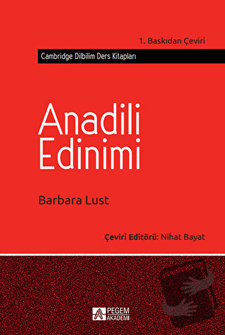 Anadili Edinimi - Barbara Lust - Pegem Akademi Yayıncılık - Fiyatı - Y