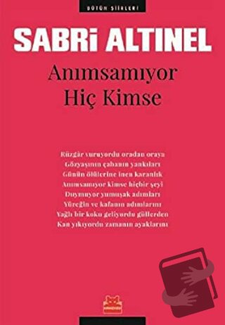 Anımsamıyor Hiç Kimse - Sabri Altınel - Kırmızı Kedi Yayınevi - Fiyatı