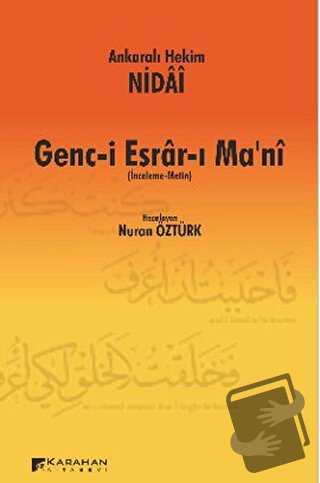 Ankaralı Hekim Nidai Genc-i Esrar-ı Ma'ni - Nuran Öztürk - Karahan Kit