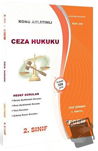 AÖF Ceza Hukuku Konu Anlatımlı Soru Bankası (259), Kolektif, Egem Eğit