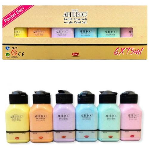 Artdeco Akrilik Boya 6X75 Ml Set Pastel Renkler Lv-Y-070I-As2 - - Artd