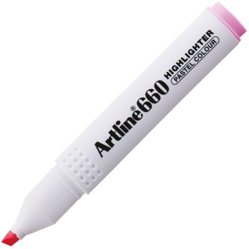 Artline Fosforlu Kalem Kesik Uç 1,0-4,0 Mm Pastel Pink Ek-660 - 12'li 