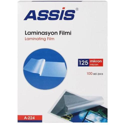 Assis Laminasyon Filmi A4 125 Mic 100 Lü Şeffaf A-224 - - Assis - Fiya