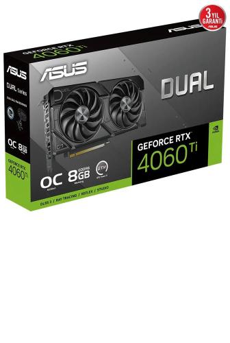 Asus Dual Geforce Rtx4060Tı Evo Oc 8Gb Dual-Rtx4060Tı-O8G-Evo Gddr6 12