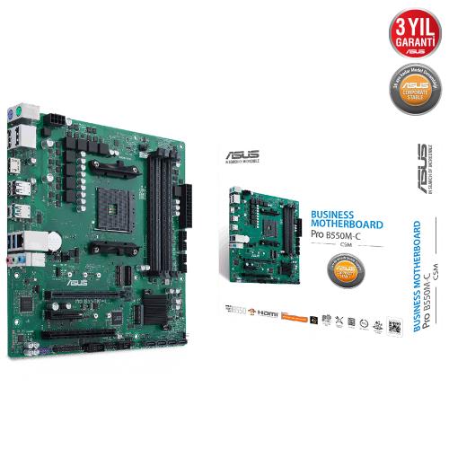 Asus Pro B550M-C-Csm Amd Am4 Ddr4 4600Mhz M2 Hdmi-Dvi-Vga Anakart - - 