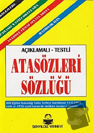 Atasözleri Sözlüğü - Müfit Aksakal - Şenyıldız Yayınevi - Fiyatı - Yor