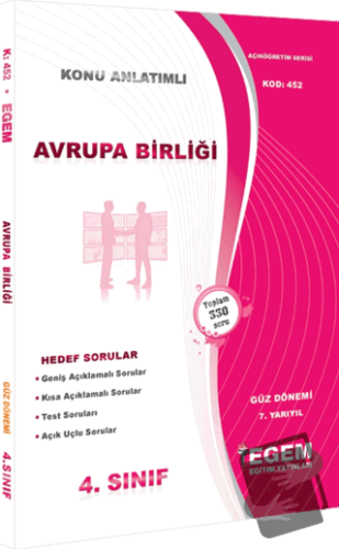 Avrupa Birliği Konu Anlatımlı Soru Bankası Güz Dönemi (7. Yarıyıl) (45