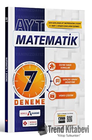 AYT Matematik 7'li Deneme Sonuç Yayınları, Kolektif, Sonuç Yayınları, 