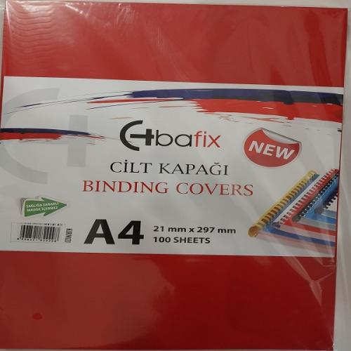 Bafix Cilt Kapağı Plastik Opak A4 160 Mıc Kırmızı - 100'lü Paket - - B