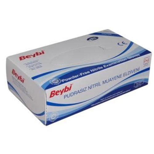 Beybi Nitril Pudrasız Eldiven Mavi Small 100 Lü - 100'lü Paket - - Bey