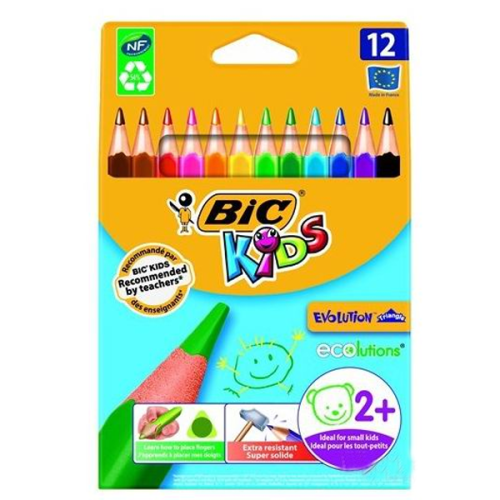 Bic Kuru Boya Evolution Üçgen Jumbo Metal Tüp 12+1 958192 - - Bic - Fi