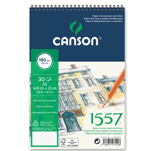 Canson 1557 Resim Ve Çizim Blok 180 Gr A5 20 Yp Üstten Spiralli - - Ca