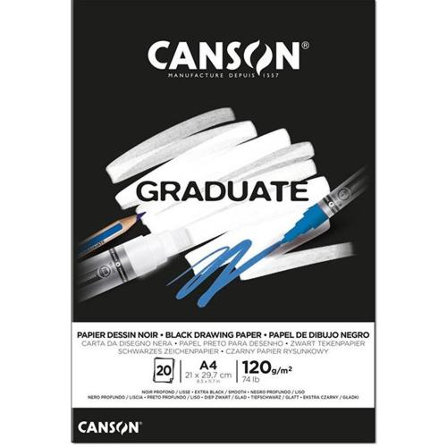 Canson Çizim Bloğu Graduate Cangrad Siyah 20 Syf A4 120 Gr - - Canson 