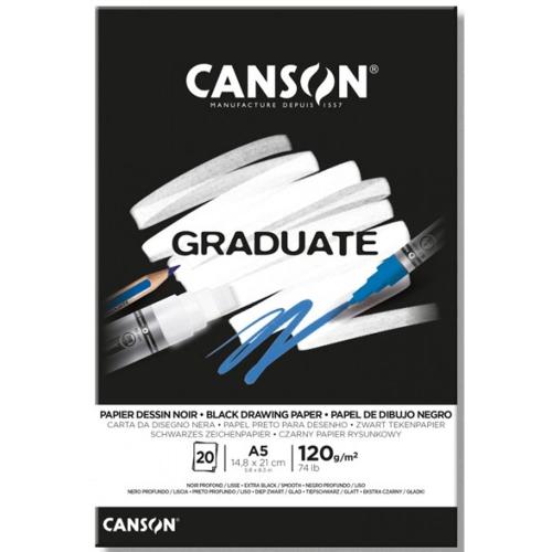 Canson Çizim Bloğu Graduate Cangrad Siyah 20 Syf A5 120 Gr - - Canson 