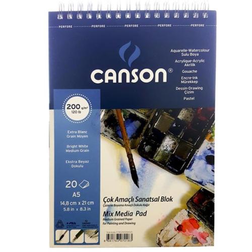 Canson Fınface Resim Blokları 200 Gr A5 20 Yp Üstten Spriralli - - Can