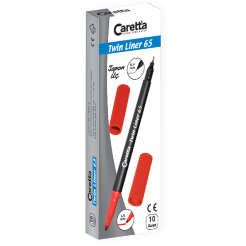 Caretta Twinliner Çift Uçlu Keçeli Kalem 0.4 Mm-1.0 Mm Mor 10 Lu 65/12