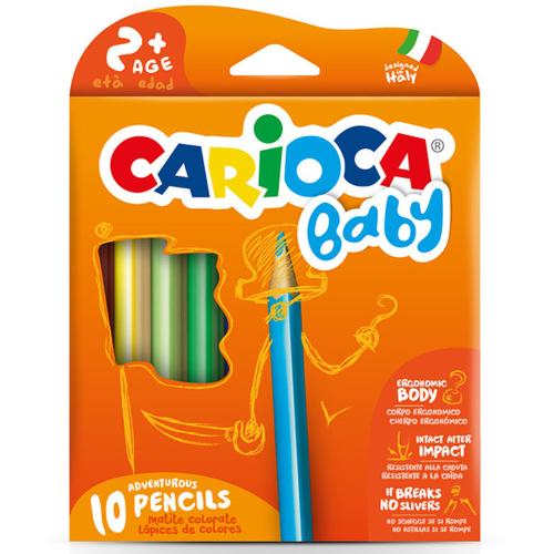 Carioca Jumbo Bebek Üçgen Kuru Boya Kalemi 10 Lu 2+Yaş 42819 - - Cario