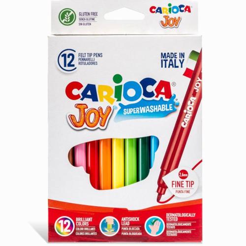 Carioca Keçeli Boya Kalemi Joy Süper Yıkanabilir 12 Li 40614 - - Cario