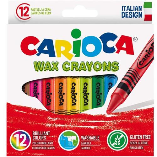 Carioca Wax Yıkanabilir Pastel Boya Kalemi 12 Li 42365 - - Carioca - F