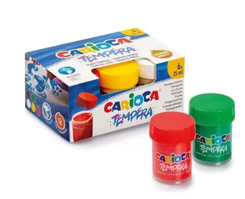 Carioca Tempera Suluboya Süper Yıkanabilir 6 Renk 25 Ml 40422 - - Cari