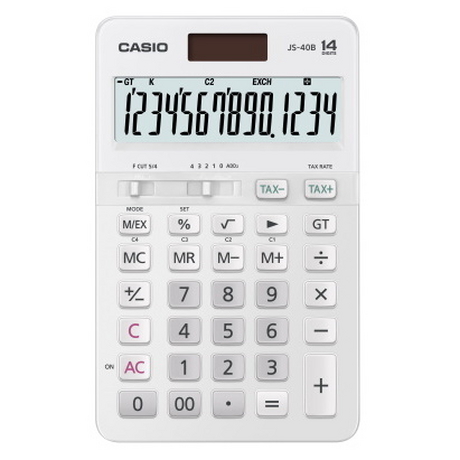 Casio Js-40B-We Beyaz Profesyonel 14 Hane Masa Üstü Hesap Makinesi - -