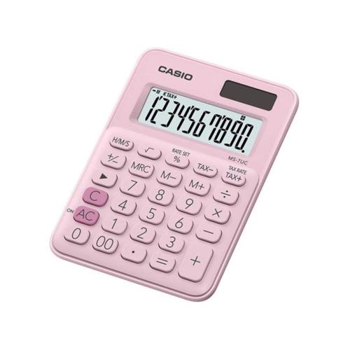 Casio Ms-7Uc-Pk 10 Hane Açık Pembe Masa Üstü Hesap Makinesi - - Casıo 