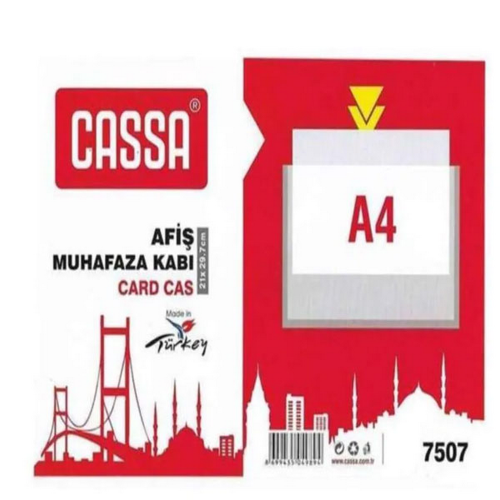 Cassa Tabela Poşeti (Afiş Muhafaza Kabı A4) 210X297 Mm Şeffaf 7507 - 1