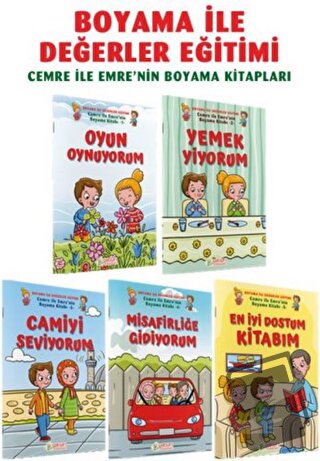 Cemre ile Emre'nin Boyama Kitapları (5 Cilt) - Salih Zeki Meriç - Pırı