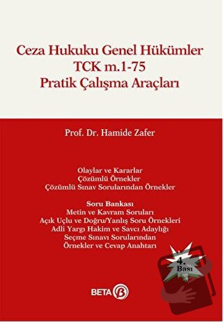 Ceza Hukuku Genel Hükümler TCK m.1-75 Pratik Çalışma Araçları - Hamide