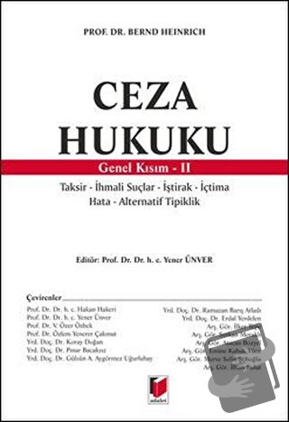 Ceza Hukuku - Genel Kısım 2 - Bernd Heinrich - Adalet Yayınevi - Fiyat