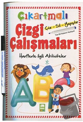 Çıkartmalı Çizgi Çalışmaları Harflerle İlgili Aktiviteler - Kolektif -