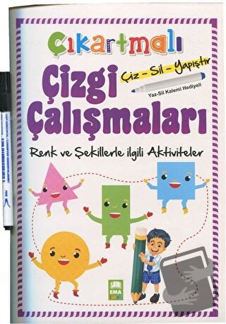 Çıkartmalı Çizgi Çalışmaları Renk ve Şekillerle İlgili Aktiviteler - K