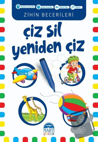 Çiz Sil Yeniden Çiz (Mavi Kitap) - Kolektif - Martı Çocuk Yayınları - 