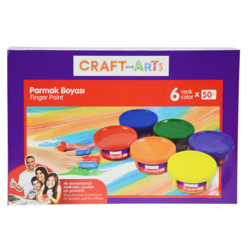 Craft And Arts Parmak Boyası 6 Renk 50 Ml U1567-Krs - - Craft And Arts