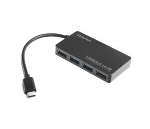 Dark Connect Master U31X4, Usb3.1 Type-C To 4 Port Type-A Hub - - Dark