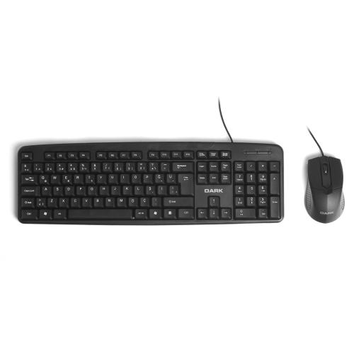 Dark Dk-Ac-Km1030 Türkçe Q Kablolu Ofis Klavye & Mouse Set - - Dark - 