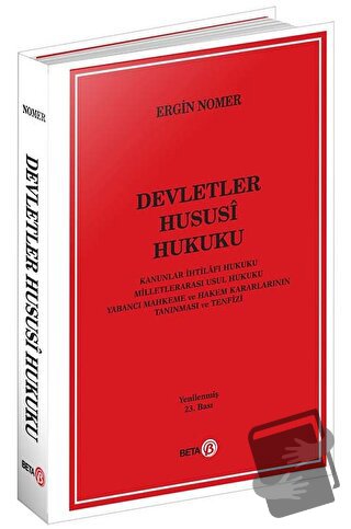 Devletler Hususi Hukuku - Ergin Nomer - Beta Yayınevi - Fiyatı - Yorum