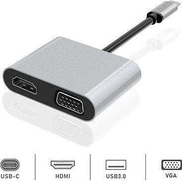 Dexim Dhu0004 Premium 4 İn 1 Usb-Typ-C Hdmı Vga Hub For İpad Pro, Macb