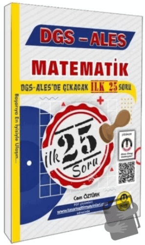 DGS ALES Matematik İlk 25 Çıkacak Soru Çözümlü - Cem Öztürk - Tasarı E