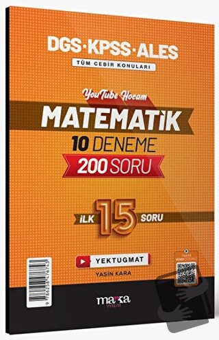 DGS KPSS ALES Matematik 10 Deneme İlk 15 Soru - Yasin Kara - Marka Yay