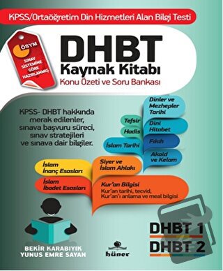 DHBT Kaynak Kitabı Konu Özeti ve Soru Bankası - Bekir Karabıyık - Hüne