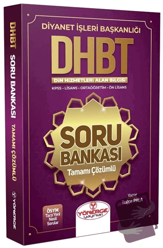 DHBT Soru Bankası Çözümlü - Tuğçe Pala - Yönerge Yayınları - Fiyatı - 