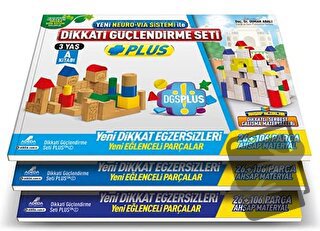 Dikkati Güçlendirme Seti Plus (3 Kitap Materyalsiz - 3 Yaş) - Osman Ab