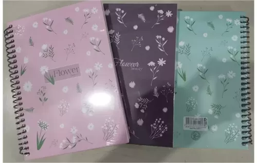 Dilman Flower Spiralli Defter 16X22 80 Yp Kareli 6190 - - Dilman - Fiy