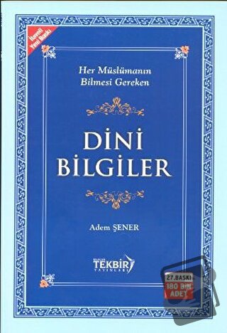 Dini Bilgiler - Adem Şener - Tekbir Yayınları - Fiyatı - Yorumları - S