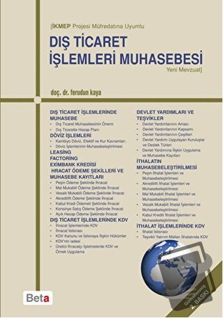 Dış Ticaret İşlemleri Muhasebesi - Ferudun Kaya - Beta Yayınevi - Fiya