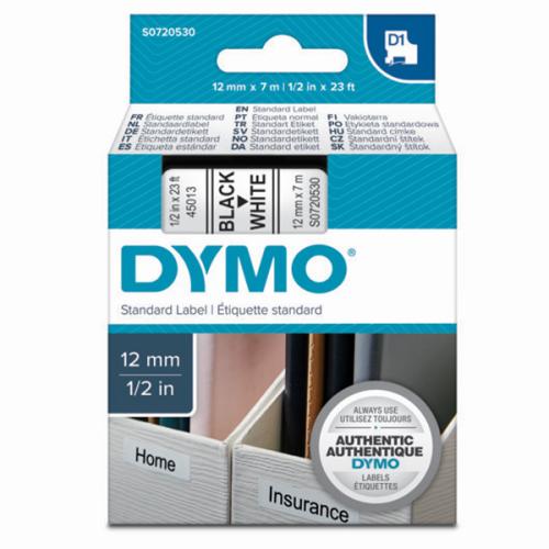 Dymo D1 Şerit Standart 12 Mmx7 Mt Beyaz Üzerine Siyah 45013 S0720530 -