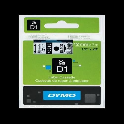 Dymo D1 Şerit Standart 12 Mmx7 Mt Şeffaf Üzerine Siyah 45010 S0720500 