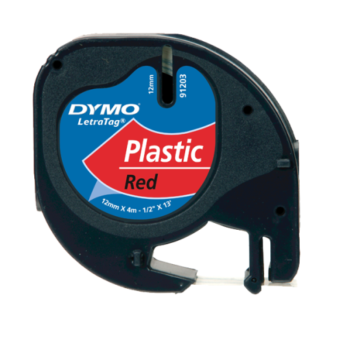 Dymo Letratag Şerit Plastik 12 Mmx4 Mt Kırmızı 91203 - - Dymo - Fiyatı